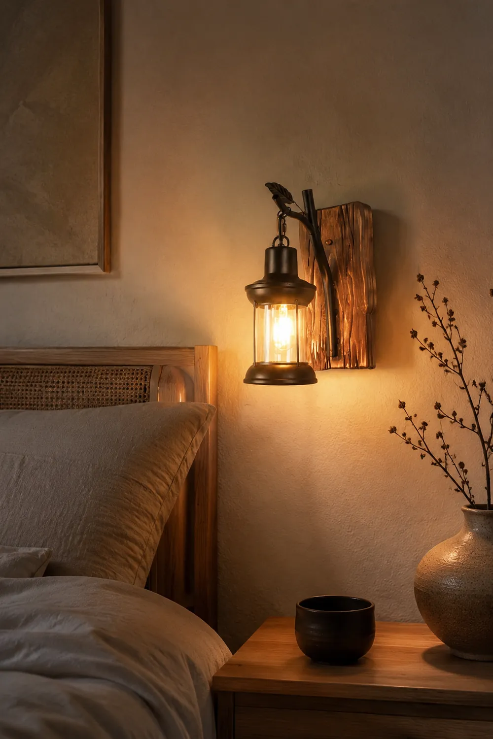 Austin Zweige Laterne Wandleuchte, Metall & Holz - Lumpaz