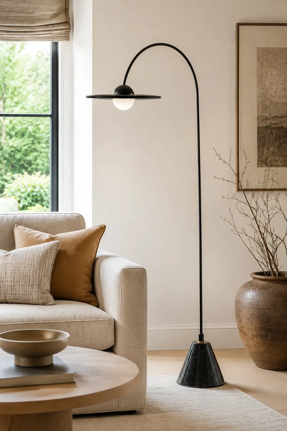 Carins Schwarze Stehlampe, Metall & Glas, 160CM Lang - Lumpaz