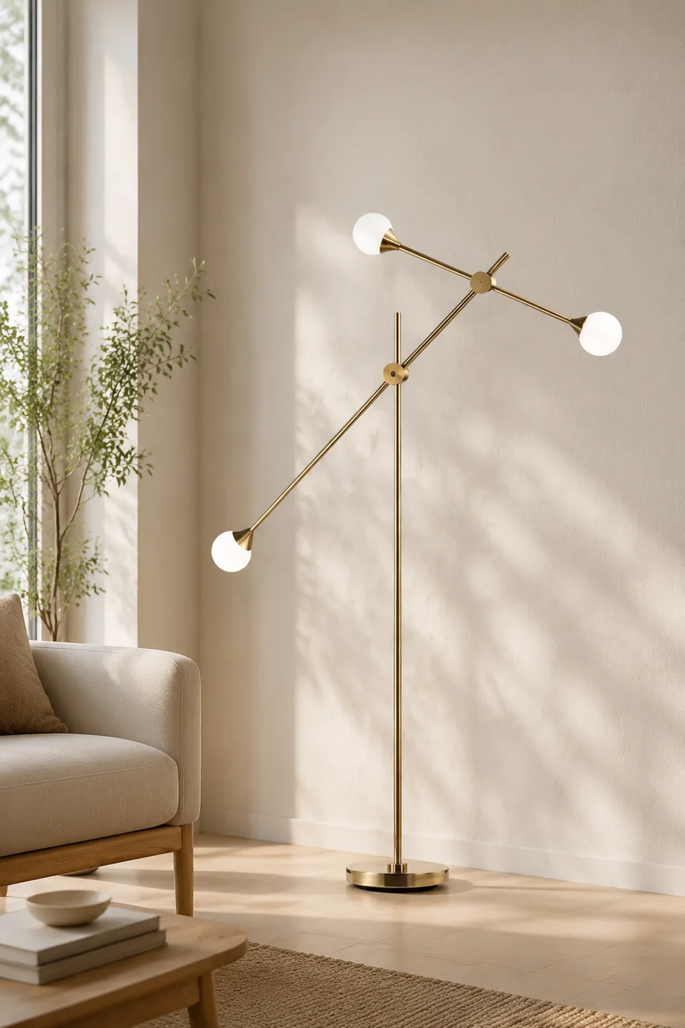 Valentina Kugel Schwenkbare Stehlampe, 3-flammig, 140CM Lang - Lumpaz