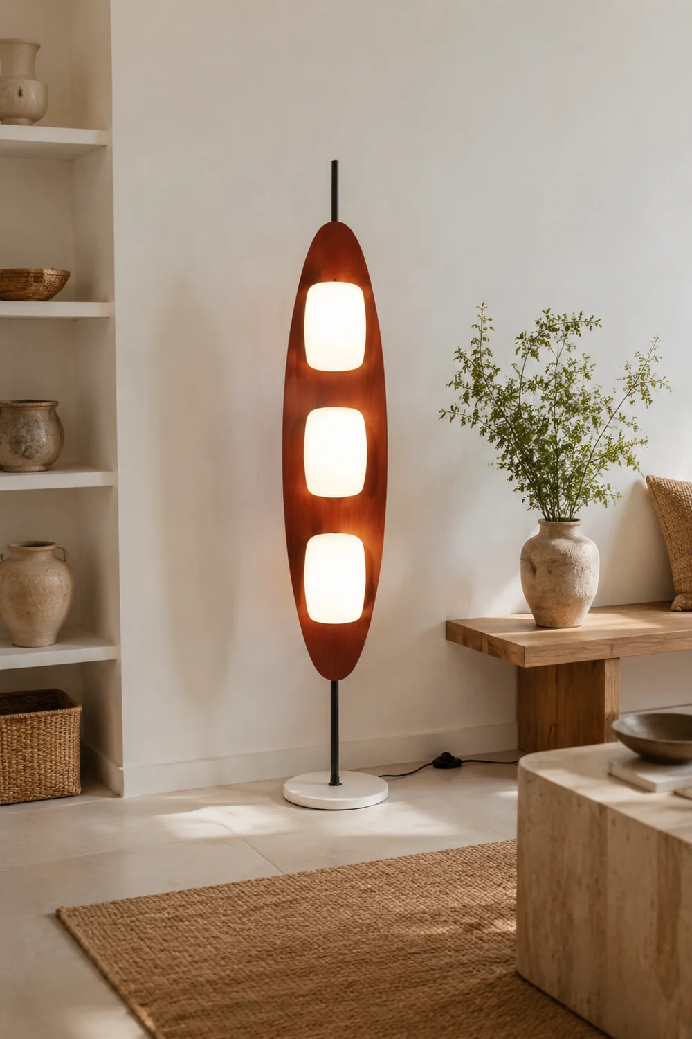 Salgado Blattform Stehlampe, Metall, 3-flammig, 160CM Lang - Lumpaz