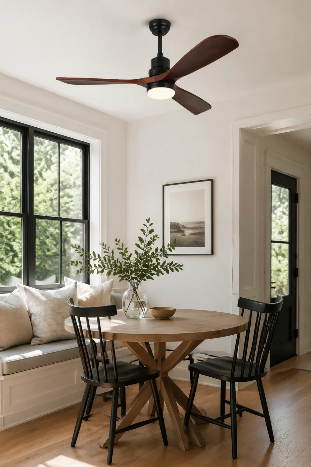 Haydn 3-Blatt-Deckenventilator mit Beleuchtung, Schwarz & Rot, ∅132CM - Lumpaz