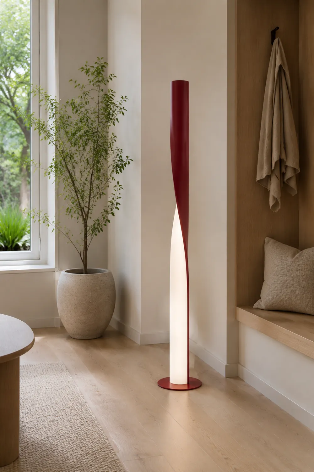 Edge Gedrehter Zylinder Stehlampe, Metall, 190CM Lang - Lumpaz