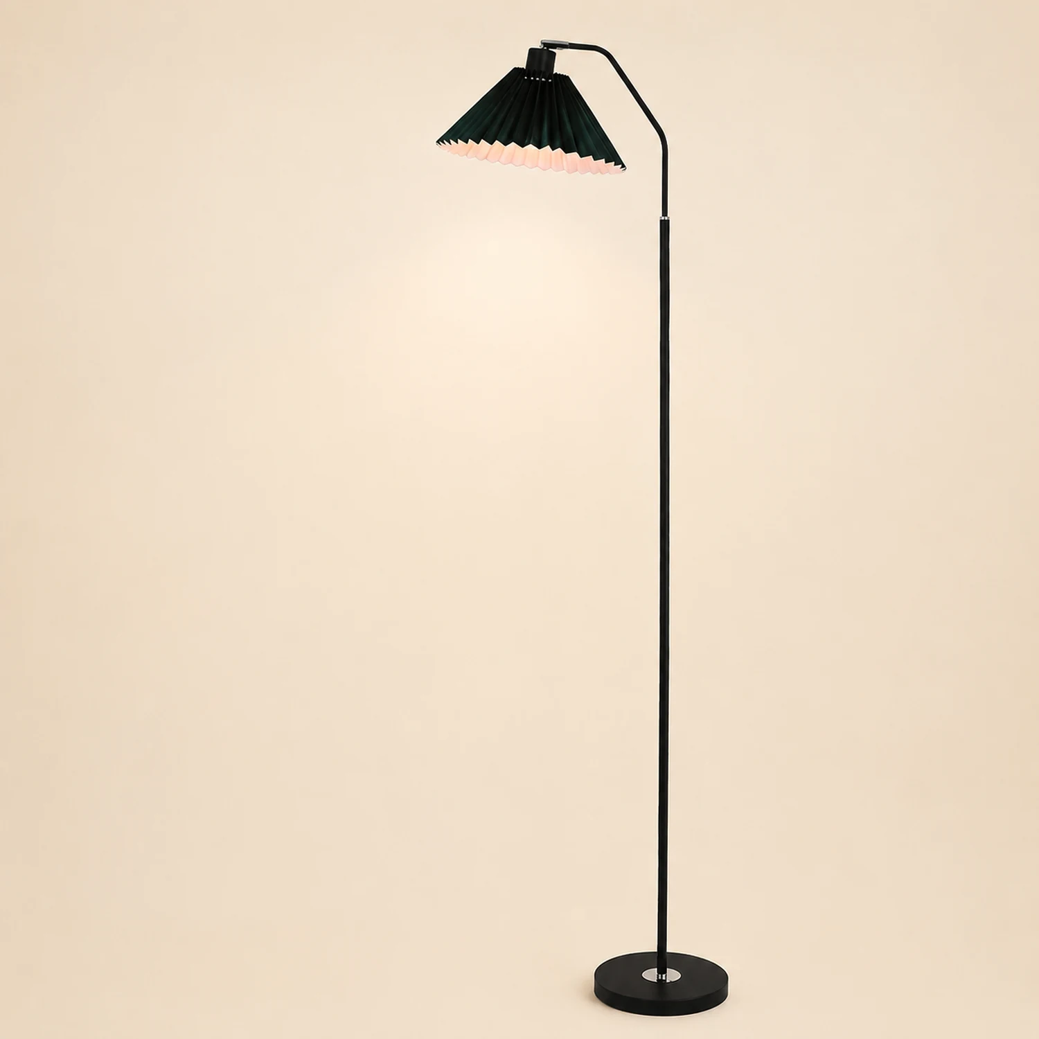 Ozawa Stehlampe Plissiert, Metall & Textil, 4 Farben, 150CM Lang - Lumpaz