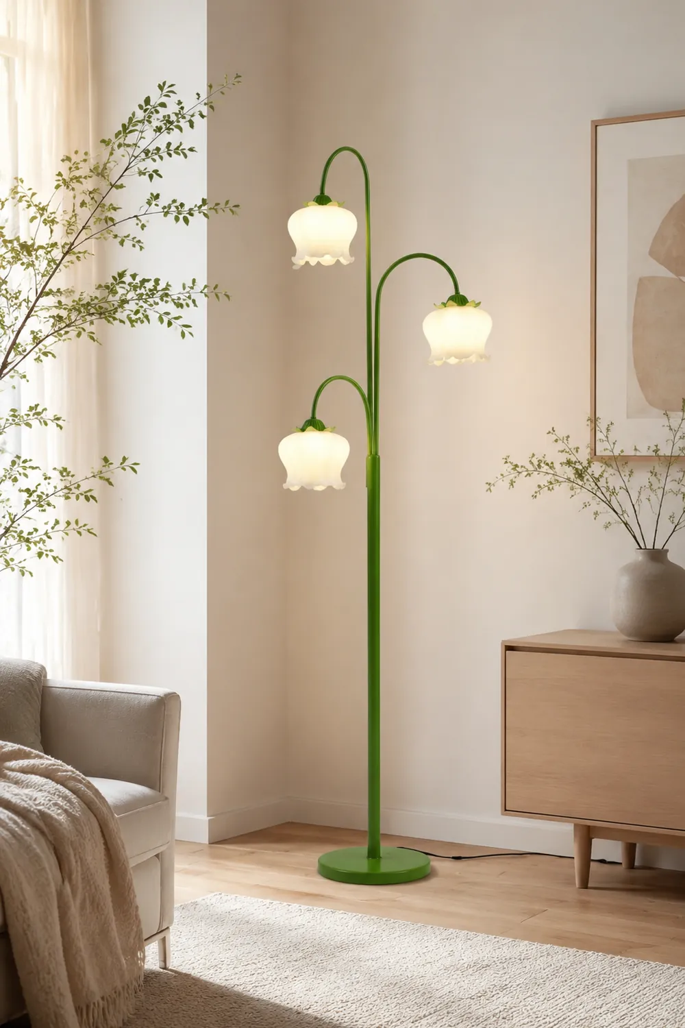 Lily Stehleuchte, Metall, 3-flammig, 160CM Lang - Lumpaz