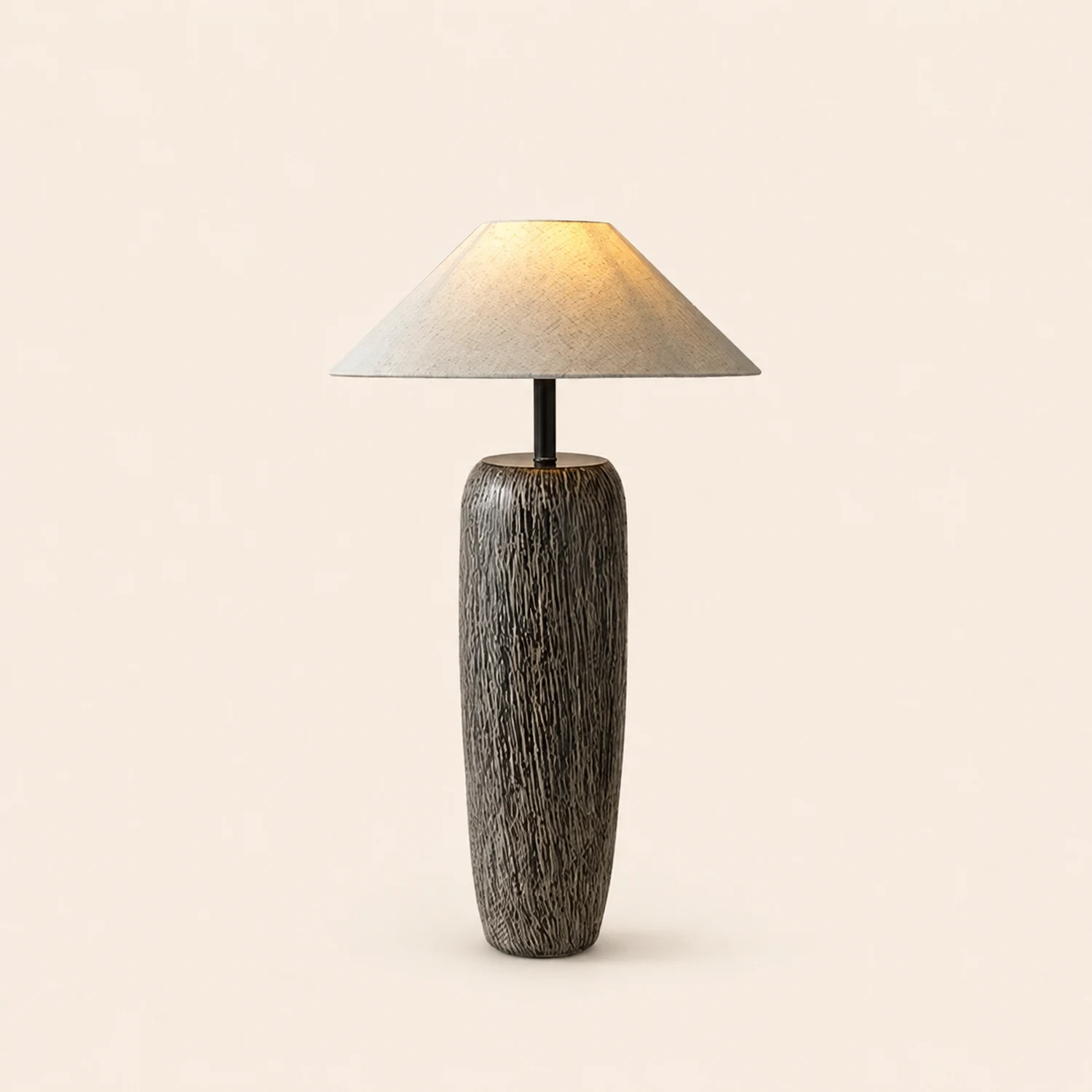 Salgado Kegelförmig Stehleuchte, Keramik und Stoff, 86/109CM Lang - Lumpaz