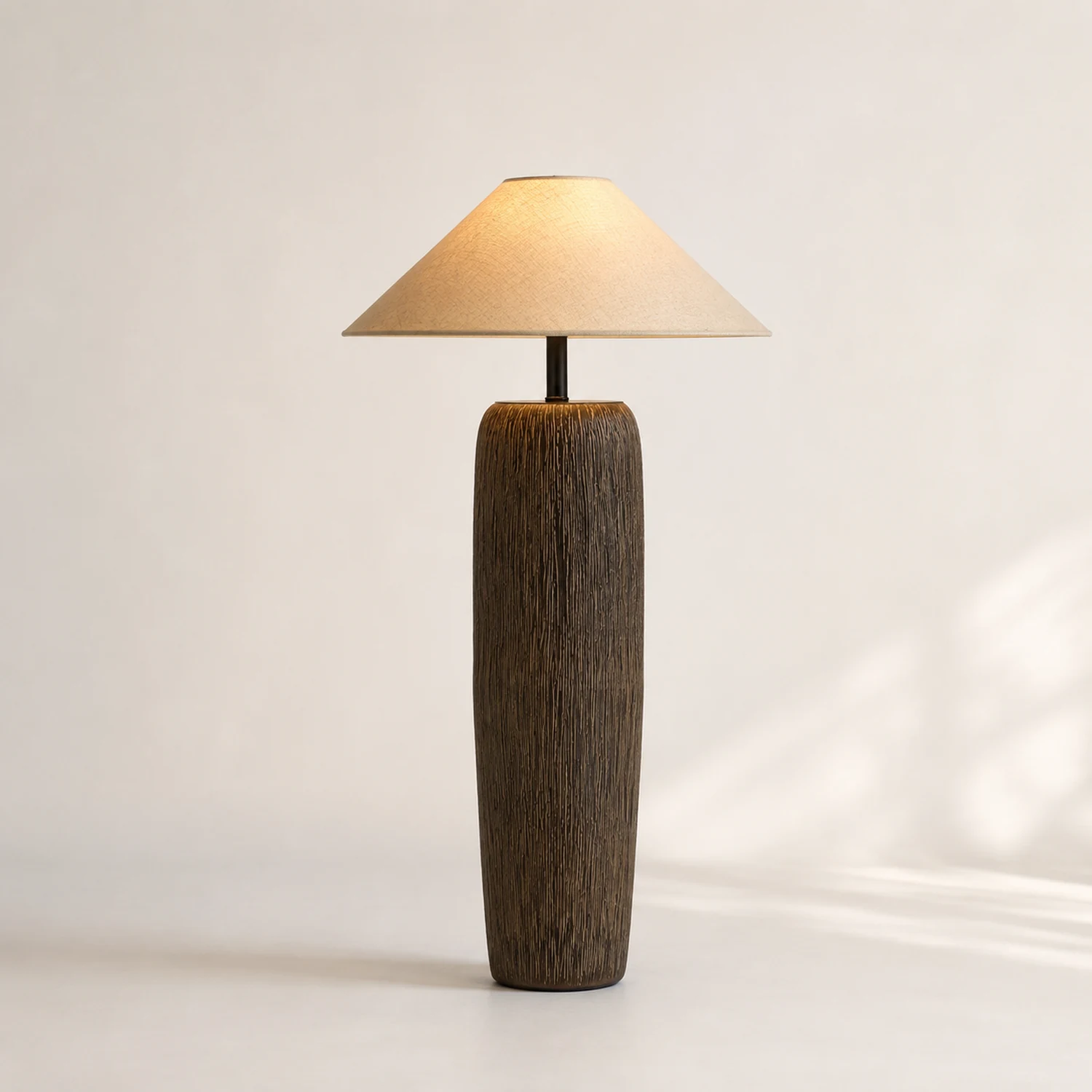 Salgado Kegelförmig Stehleuchte, Keramik und Stoff, 86/109CM Lang - Lumpaz