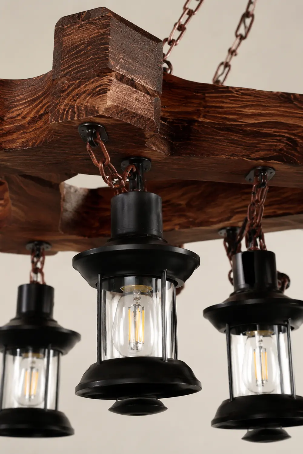 Austin Pendelleuchte, Metall & Holz, 11-flammig - Lumpaz