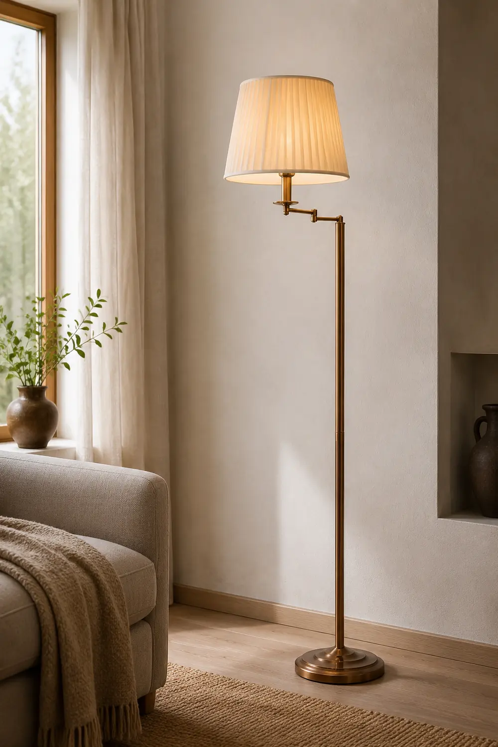 Eryn Trommel Form Stehleuchte, Metall & Stoff, 155CM Lang - Lumpaz