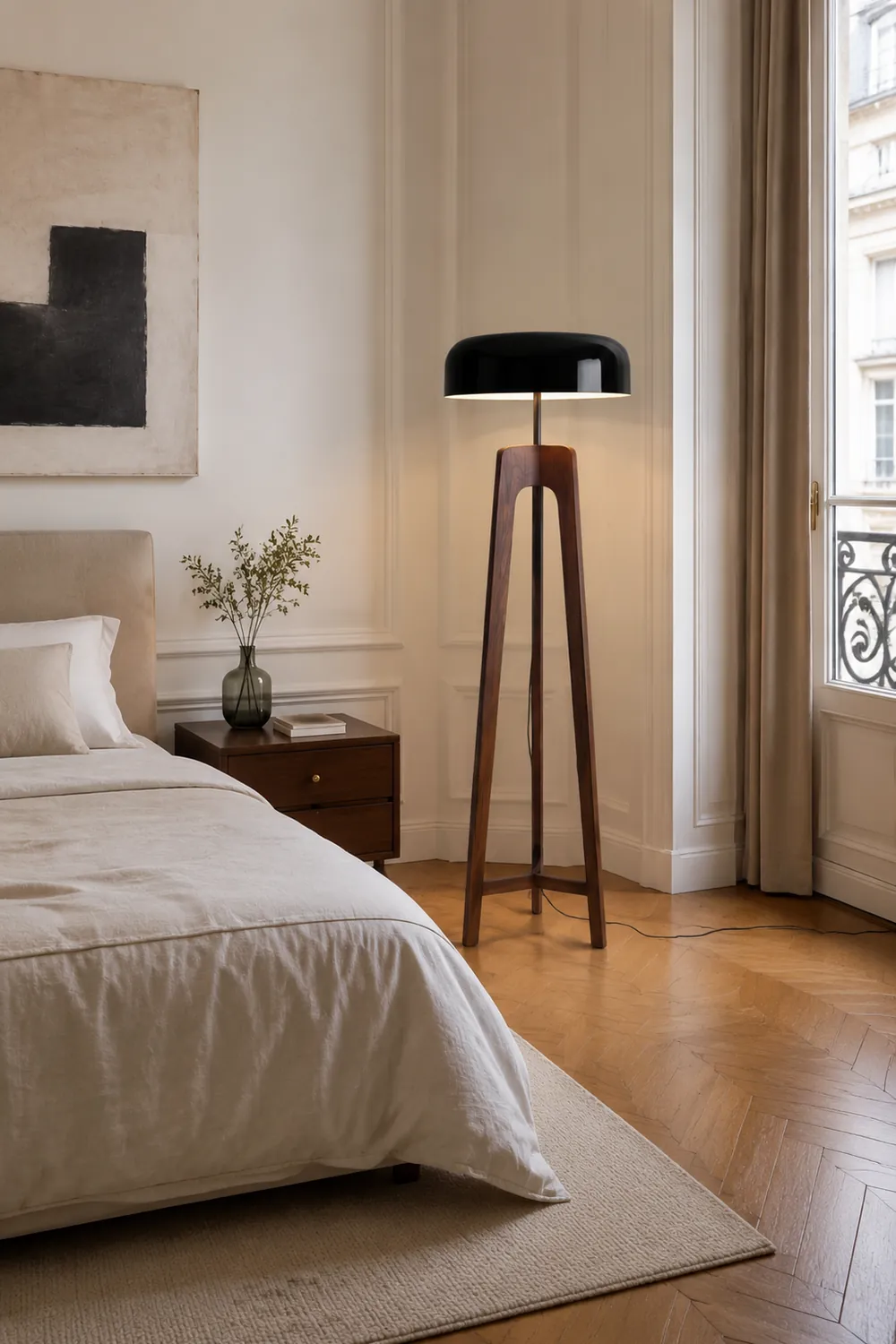 Ozawa Modern Stativ Stehleuchte, Holz & Metall, 2 Farben, 155CM Lang - Lumpaz