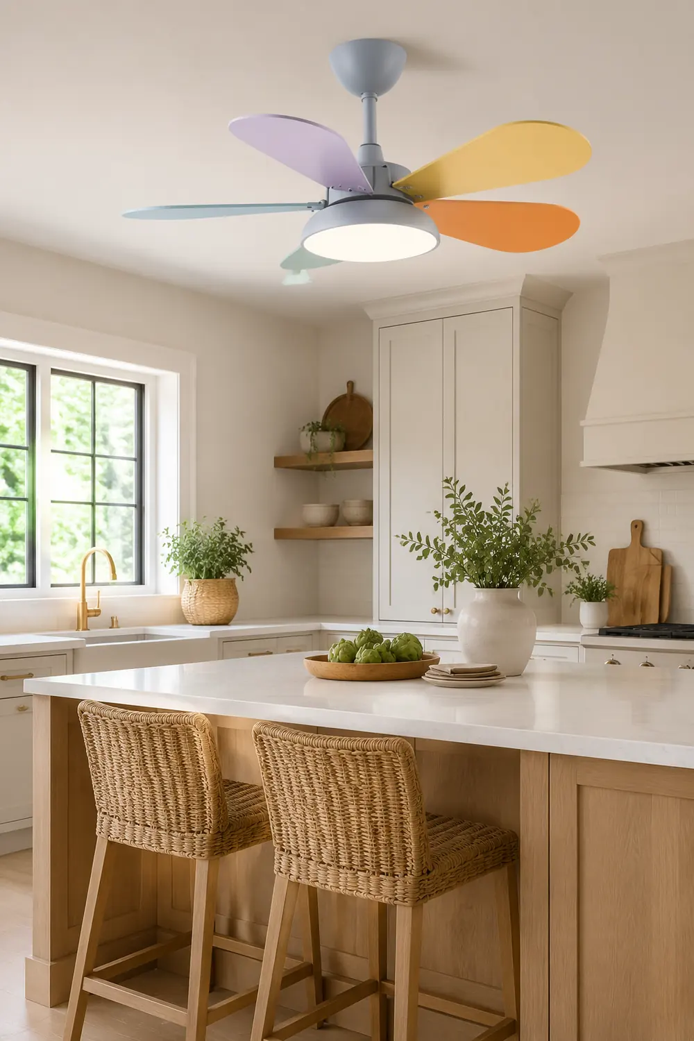 Morandi Bunte Deckenventilator mit Beleuchtung, 2 Farbe, ∅95CM - Lumpaz