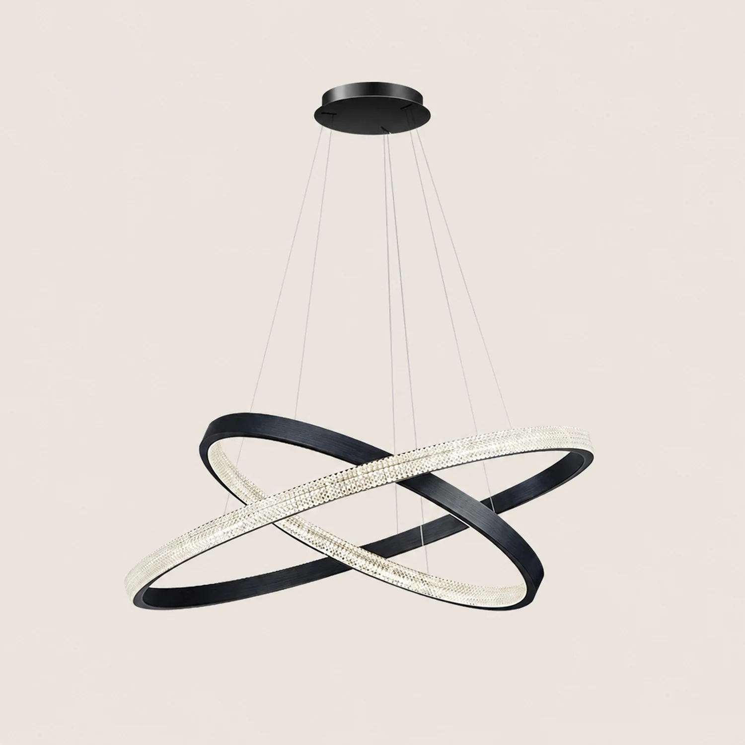 Kirsten Kronleuchter, 1/2/3/4 Ringe, Aluminium & Arcyl, ∅40/60/80/100CM - Lumpaz