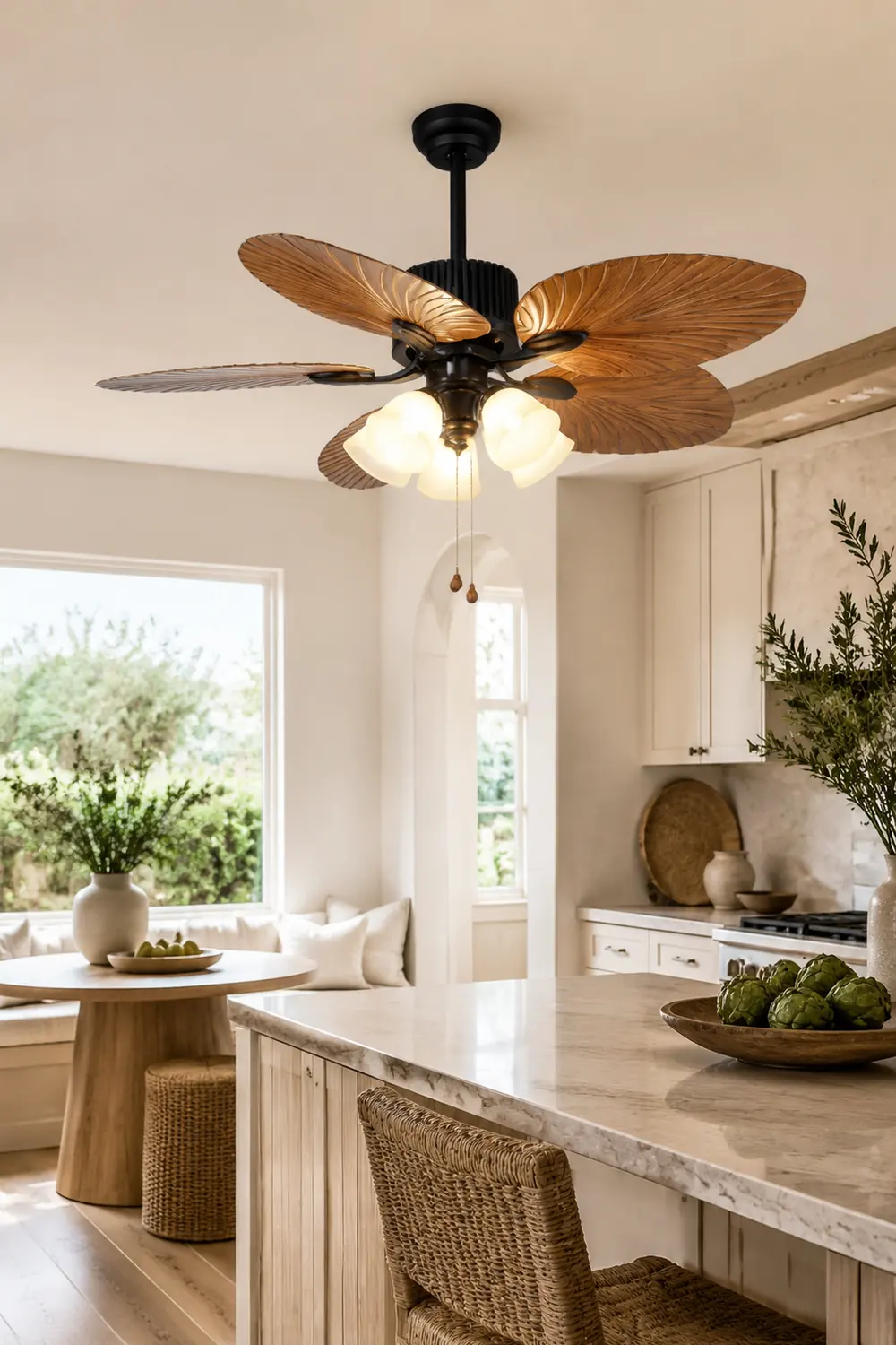 Bella 5-Blatt-Deckenventilator mit Beleuchtung, 3/5-flammig, ∅130CM - Lumpaz