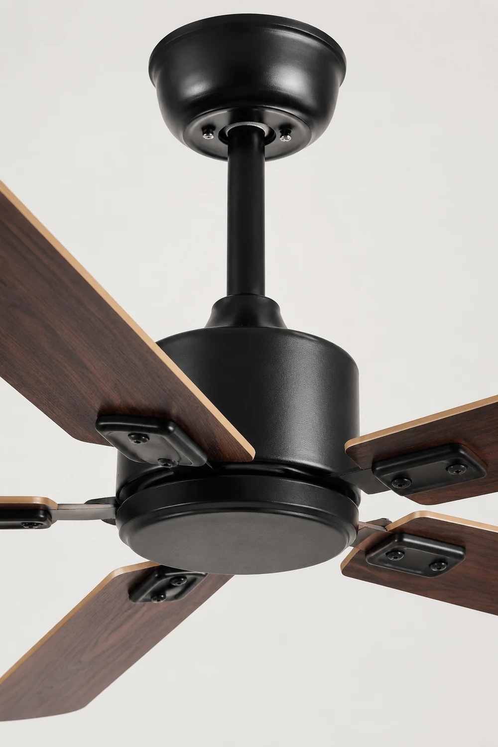 Haydn 5-Blatt Schwarzer Deckenventilator, Metall & Holz, ∅130CM - Lumpaz