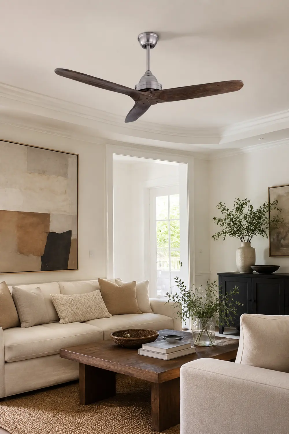 Walters 3-Blatt Schwarzer Deckenventilator, Metall & ABS, ∅132CM - Lumpaz