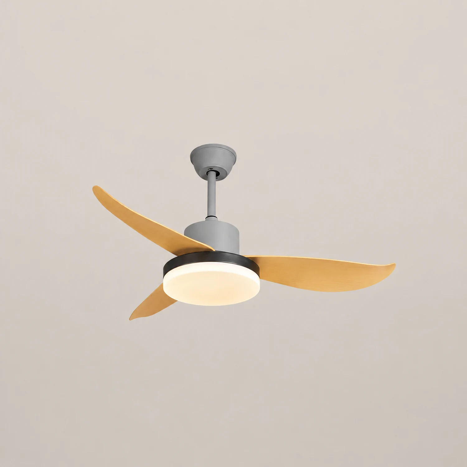 Haydn 3 Blätter Deckenventilator mit Beleuchtung, Metall & Acryl, ∅95/112CM - Lumpaz