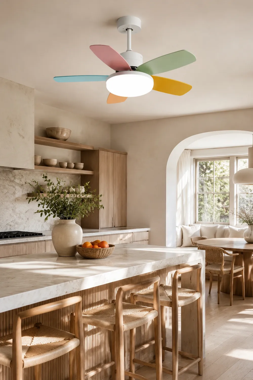 Morandi Bunte Deckenventilator mit Beleuchtung, ∅107CM - Lumpaz