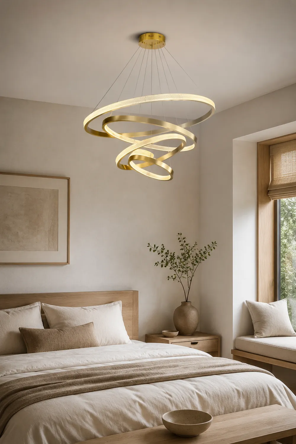 Kirsten Kronleuchter, 1/2/3/4 Ringe, Aluminium & Arcyl, ∅40/60/80/100CM - Lumpaz