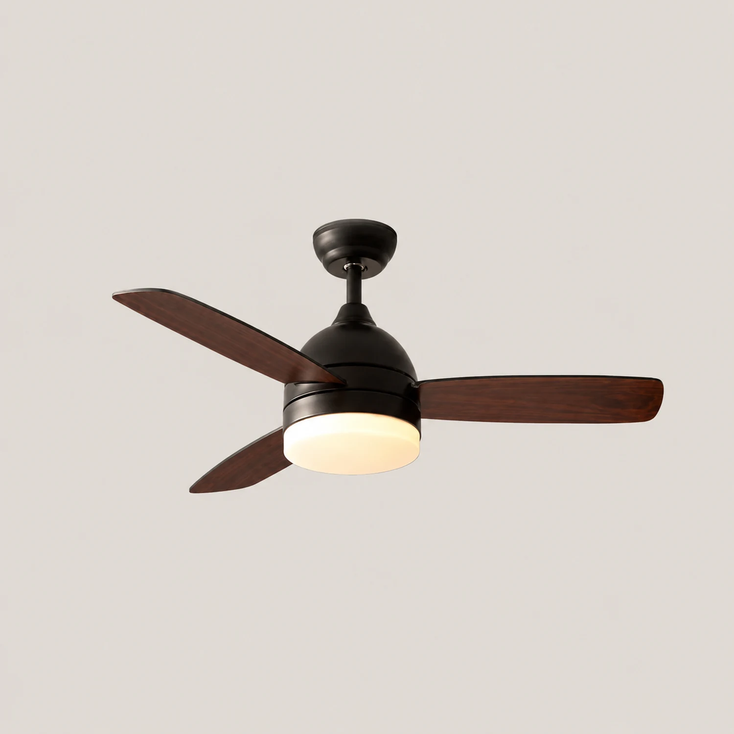 Haydn 3-Blatt-Deckenventilator mit Beleuchtung, Metall & Holz, 2 Farbe, ∅107CM - Lumpaz
