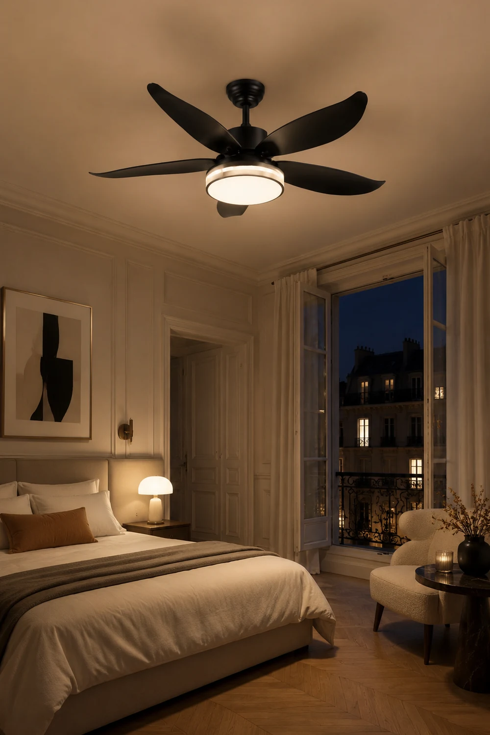 Haydn 5-Blätter Grundlegender Dicker Deckenventilator, Metall & ABS, ∅132CM - Lumpaz