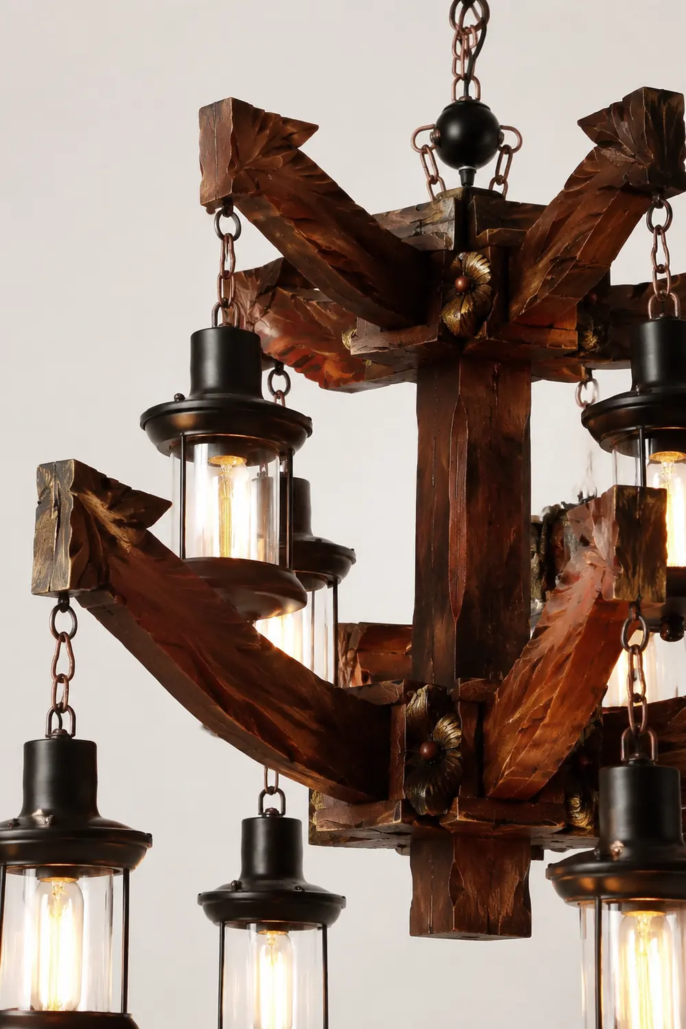 Austin Kronleuchter, Metall & Holz, 14-flammig - Lumpaz