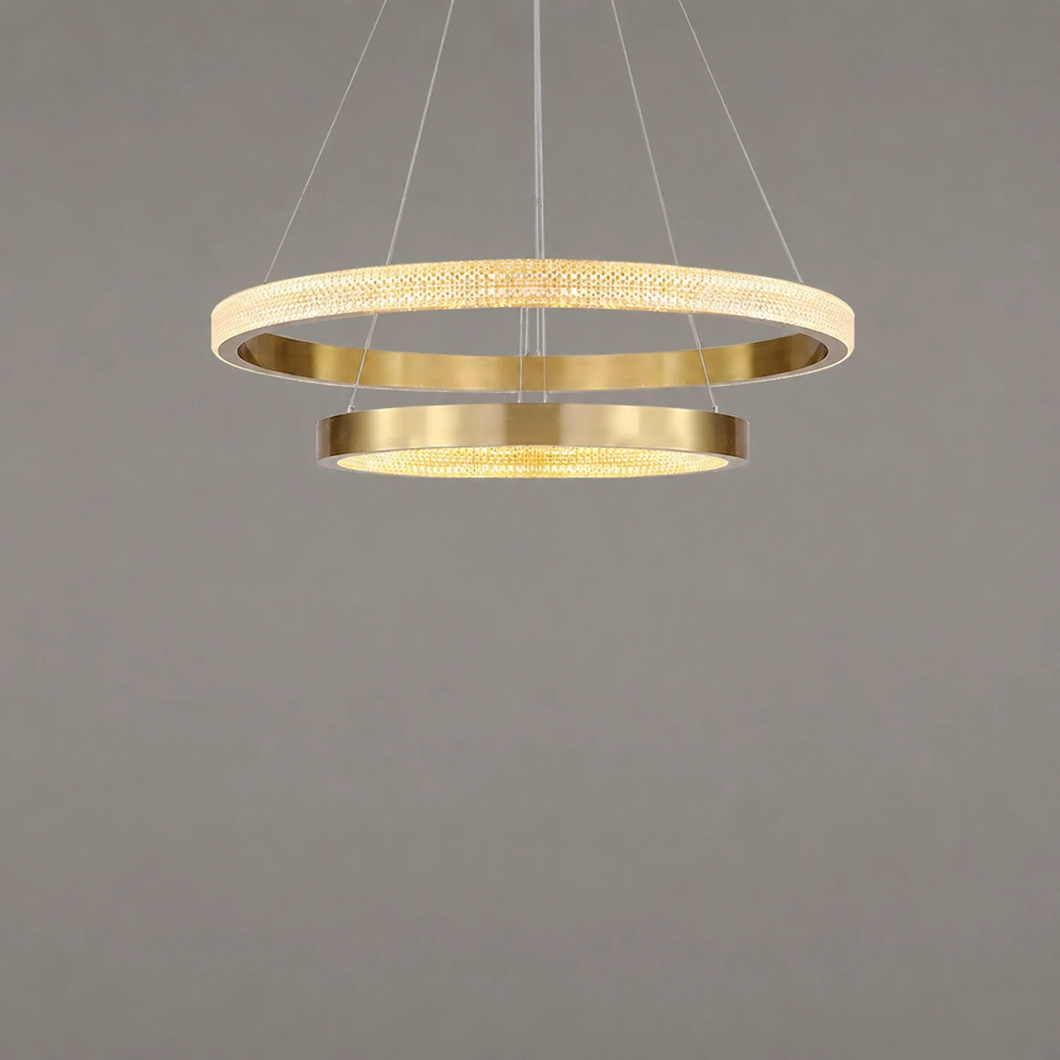 Kirsten Kronleuchter, 1/2/3/4 Ringe, Aluminium & Arcyl, ∅40/60/80/100CM - Lumpaz