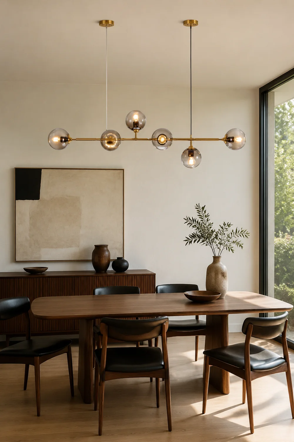 Valentina Goldene Pendellampe, 6-flammig, Metall & Glas - Lumpaz