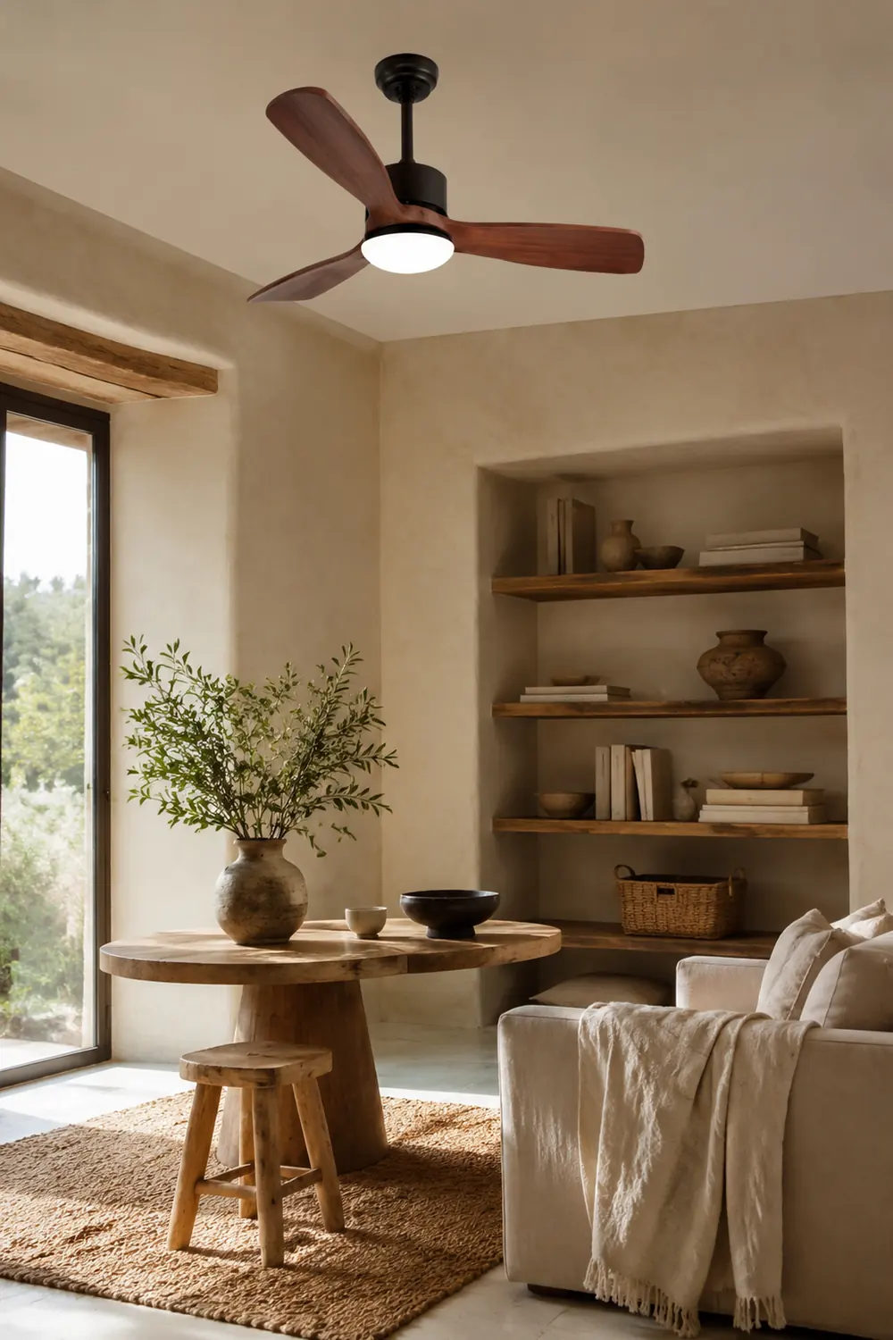 Haydn 3-Blatt Moderner Deckenventilator mit Beleuchtung, 2 Farbe, Metall & Holz, ∅132CM - Lumpaz