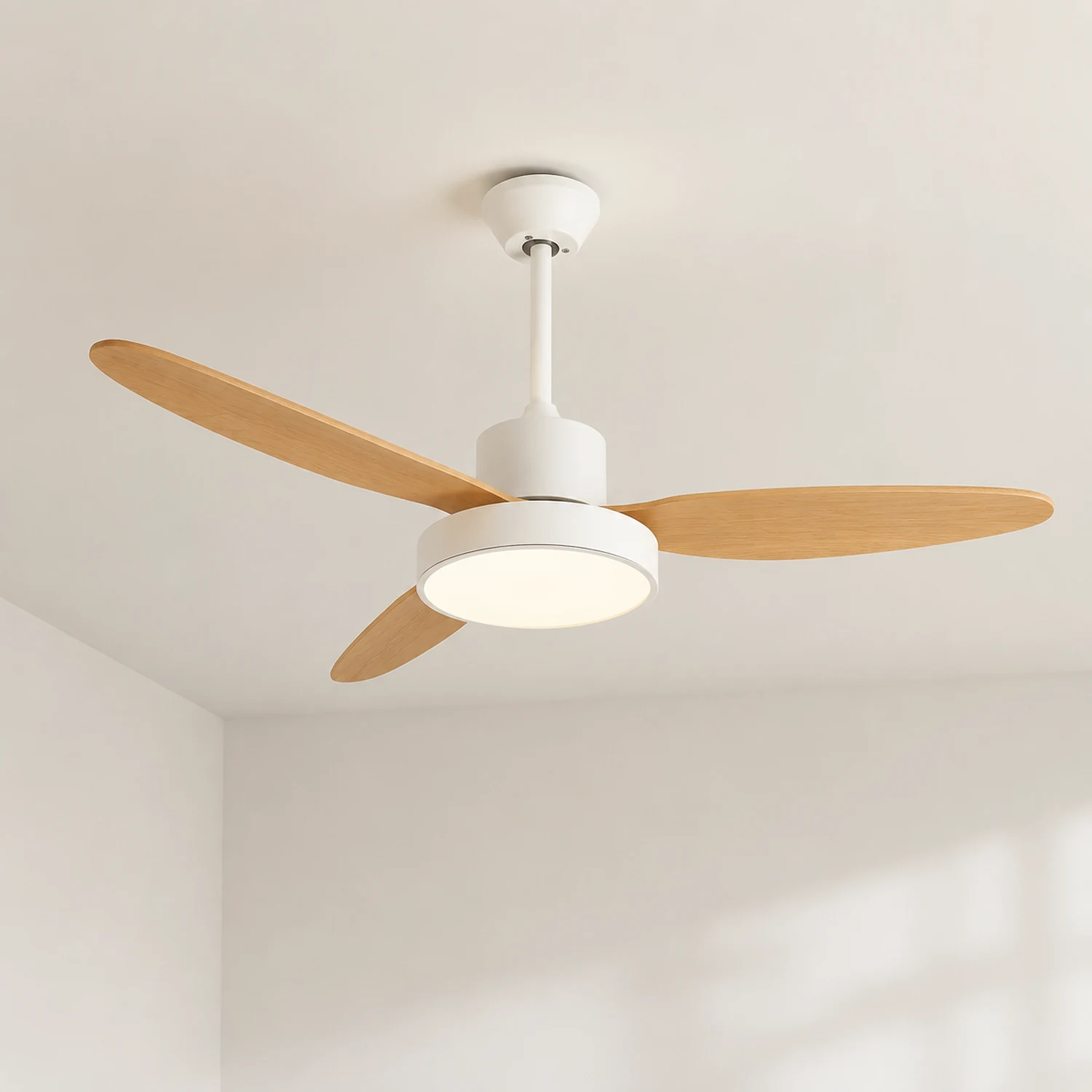 Haydn 3 Blätter Weiß & Schwarz Deckenventilator mit Beleuchtung, ∅100/120/130CM - Lumpaz