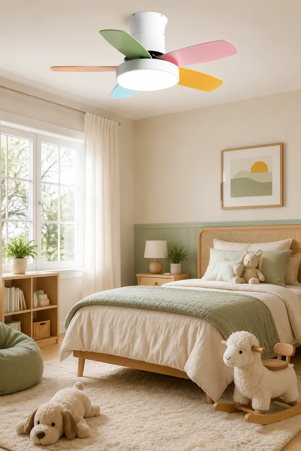 Morandi 5-Blatt Bunte Deckenventilator mit Beleuchtung, ∅107CM - Lumpaz