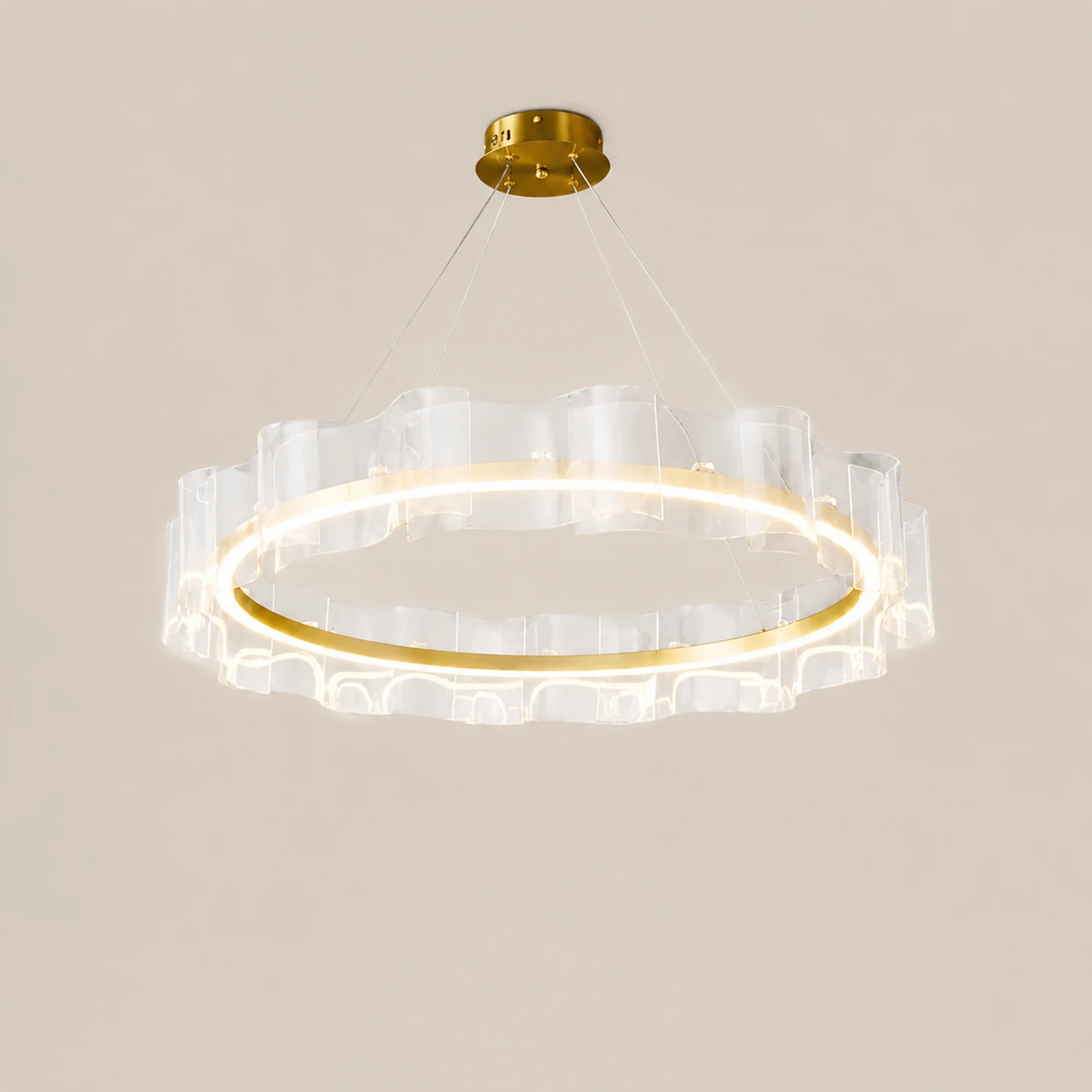 Evette Kronleuchter, Aluminium & Acryl, ∅60/80/100CM - Lumpaz