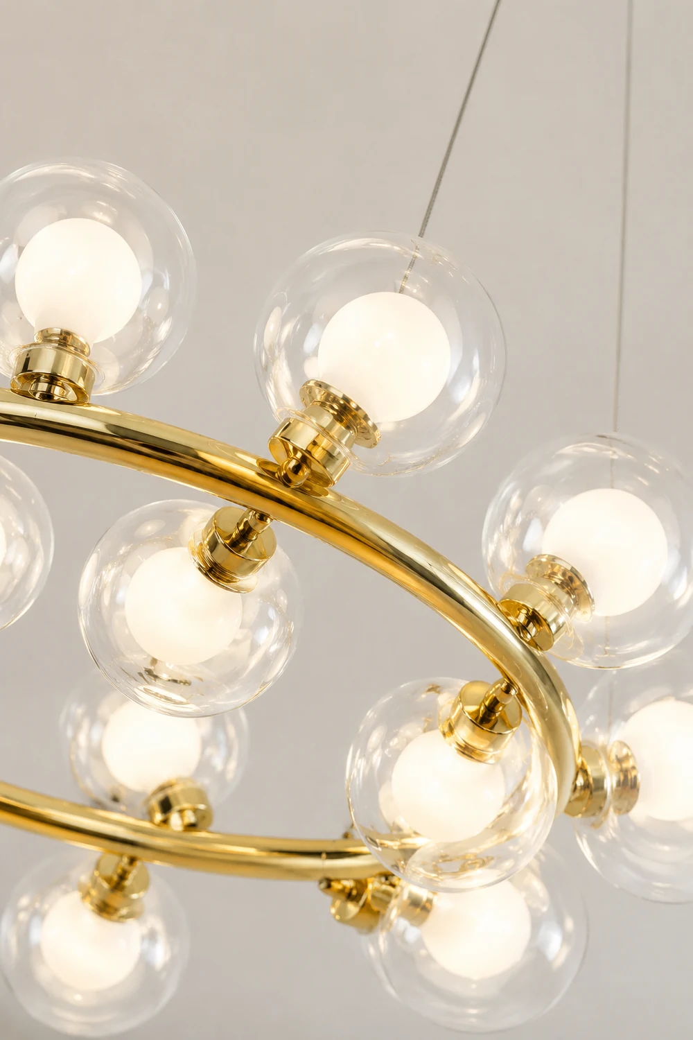 Valentina Goldene Pendellampe, 45-flammig, Metall & Glas - Lumpaz