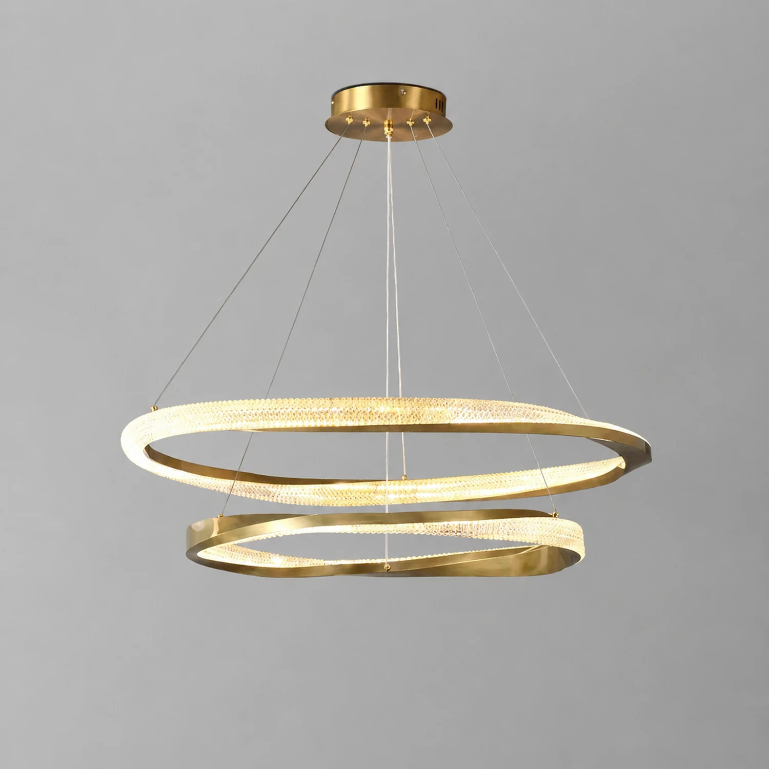 Kirsten Pendellampe, Aluminium & Arcyl, 1/2 Ringe, 2 Farben - Lumpaz