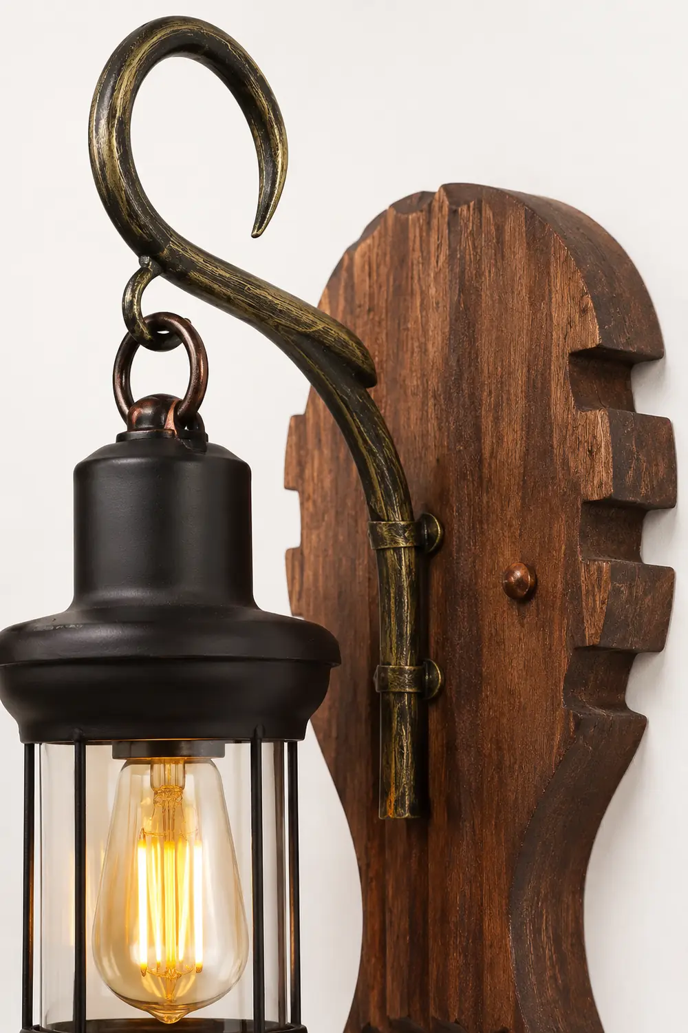Austin Fish Laterne Wandleuchte, Holz & Metall - Lumpaz