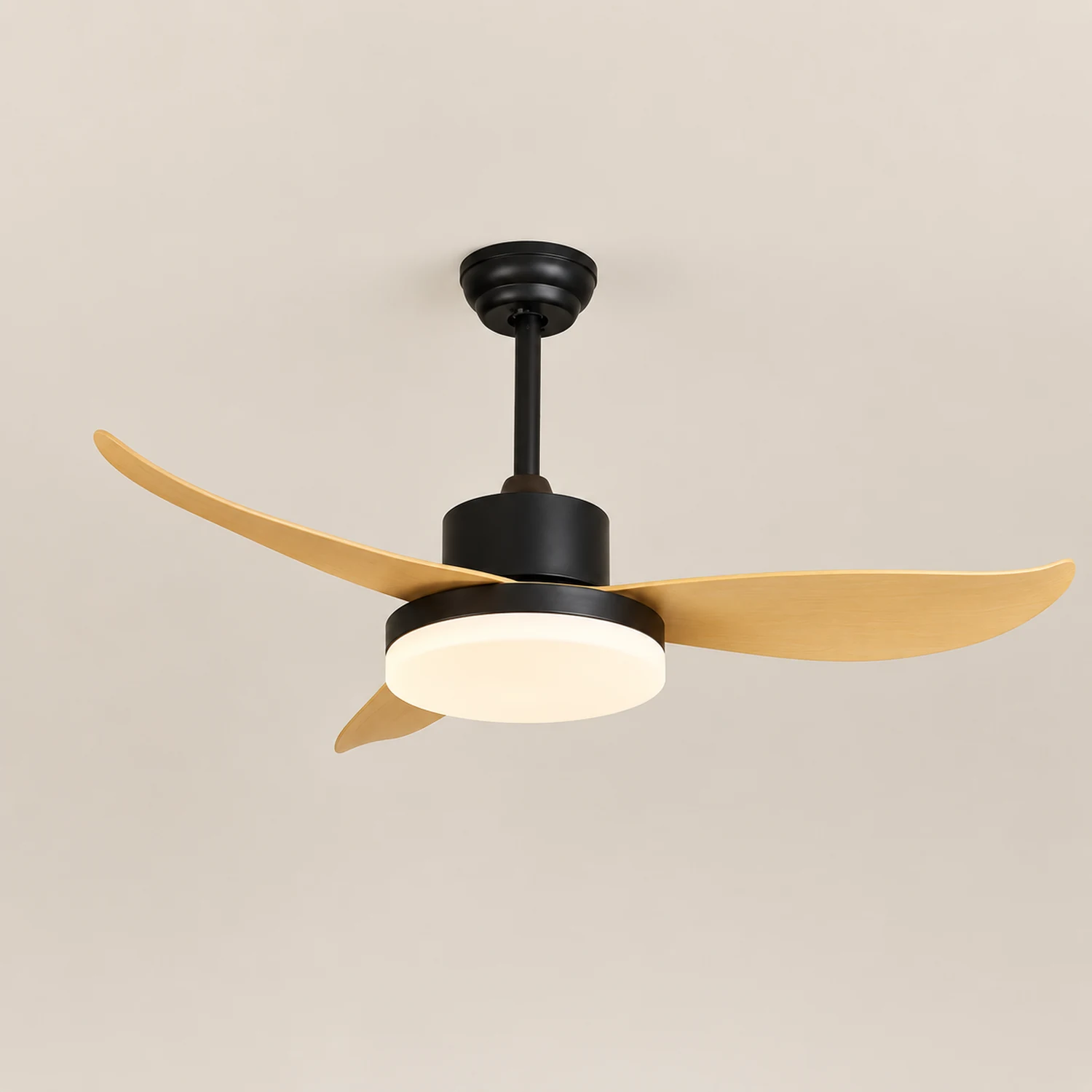 Haydn 3 Blätter Deckenventilator mit Beleuchtung, Metall & Acryl, ∅95/112CM - Lumpaz
