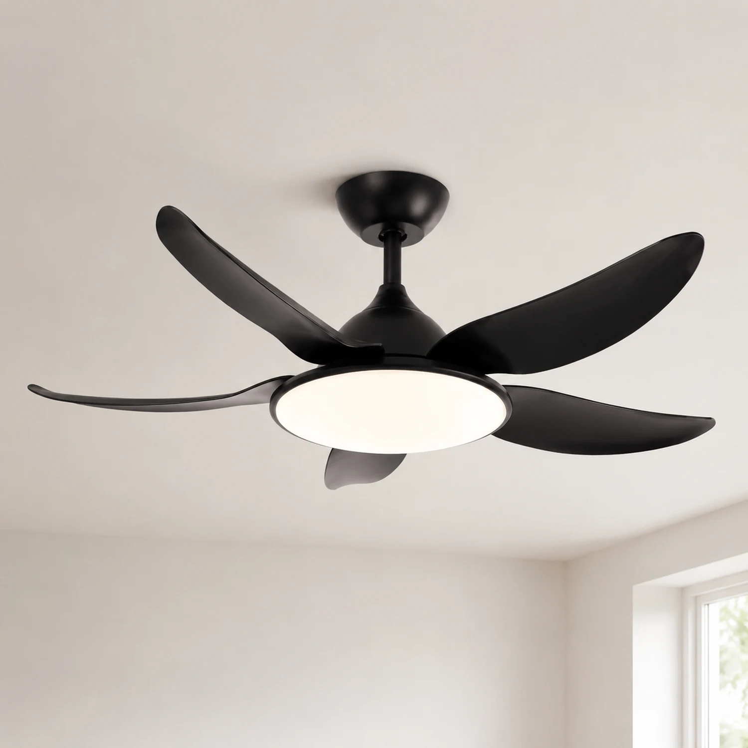 Haydn 5-Blätter Grundlegender Dicker Deckenventilator, 2 Farben, Metall & ABS, ∅132CM - Lumpaz