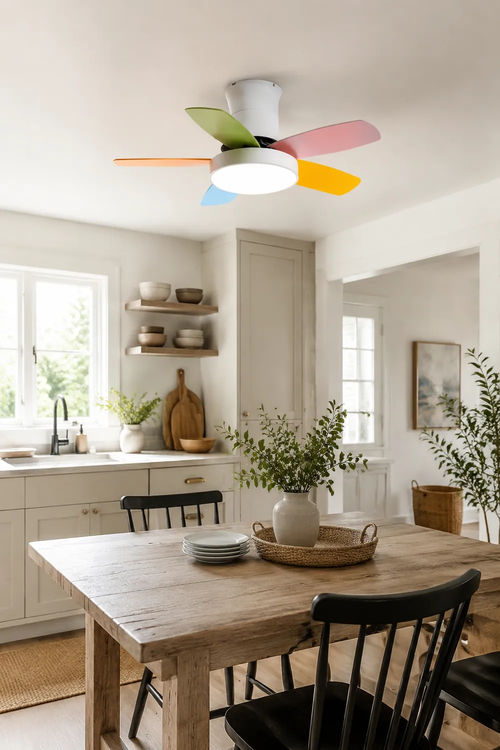 Morandi 5-Blatt Bunte Deckenventilator mit Beleuchtung, ∅107CM - Lumpaz