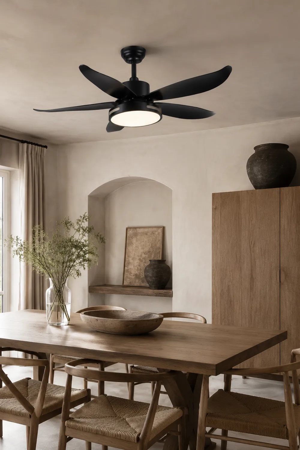 Haydn 5-Blätter Grundlegender Dicker Deckenventilator, Metall & ABS, ∅132CM - Lumpaz