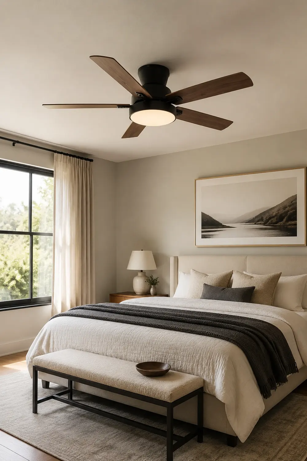 Walters 5-Blätter Deckenventilator, 3 Farben, ∅107/132CM - Lumpaz