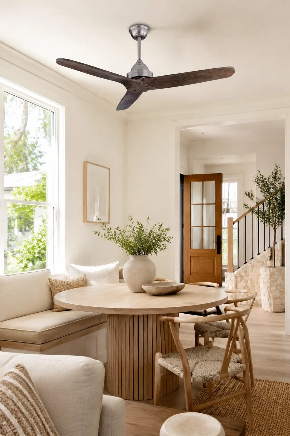 Walters 3-Blatt Schwarzer Deckenventilator, Metall & ABS, ∅132CM - Lumpaz