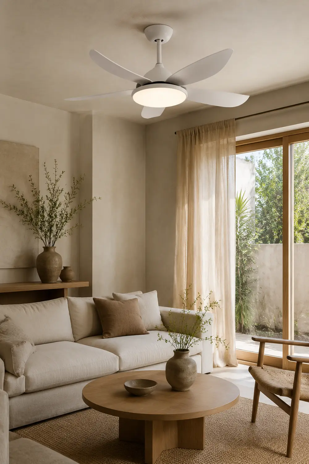 Haydn 5-Blätter Grundlegender Dicker Deckenventilator, 2 Farben, Metall & ABS, ∅132CM - Lumpaz