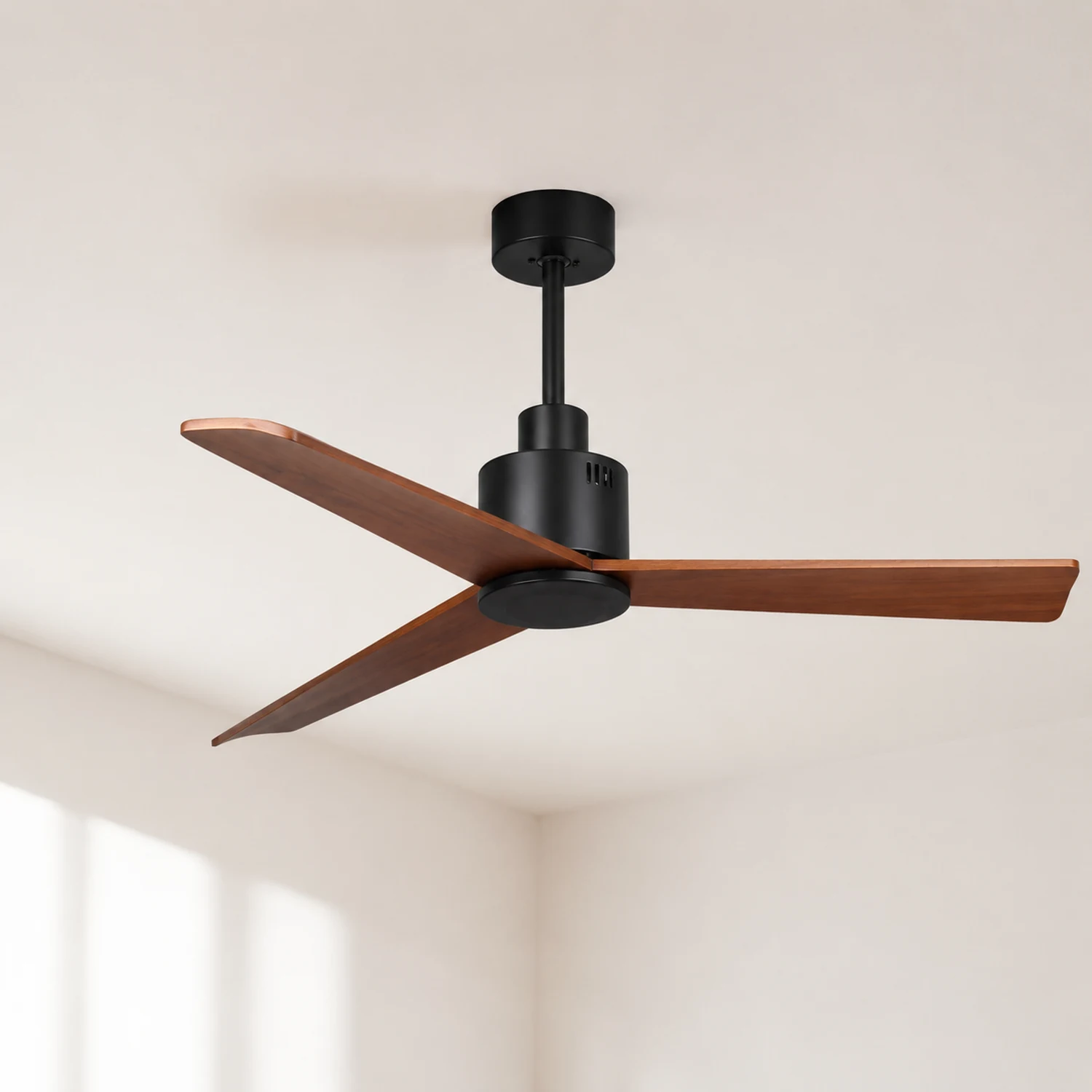 Haydn 3-Blatt Schwarzer Deckenventilator, Metall & ABS, ∅132CM - Lumpaz