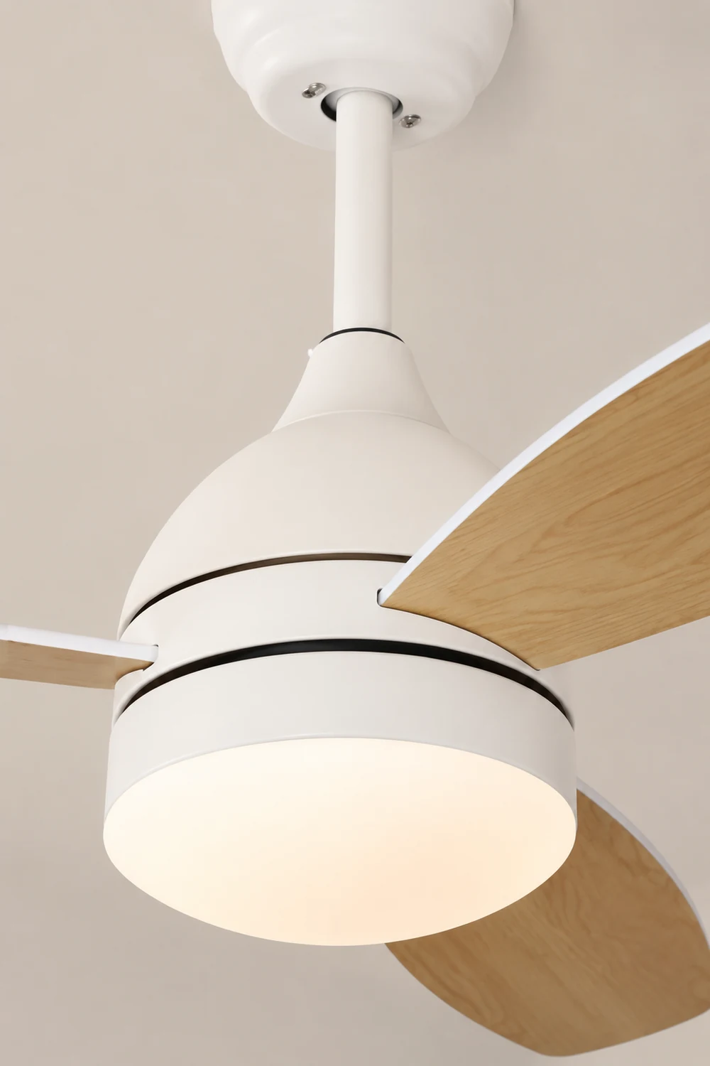 Haydn 3-Blatt-Deckenventilator mit Beleuchtung, Metall & Holz, 2 Farbe, ∅107CM - Lumpaz
