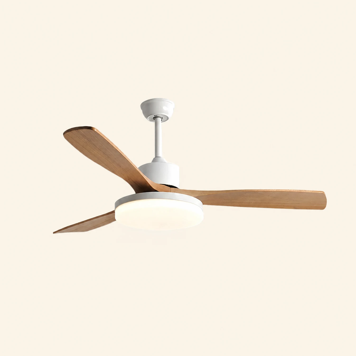 Haydn 3-Blatt Weißer Deckenventilator mit Beleuchtung, Metall & ABS, ∅132CM - Lumpaz