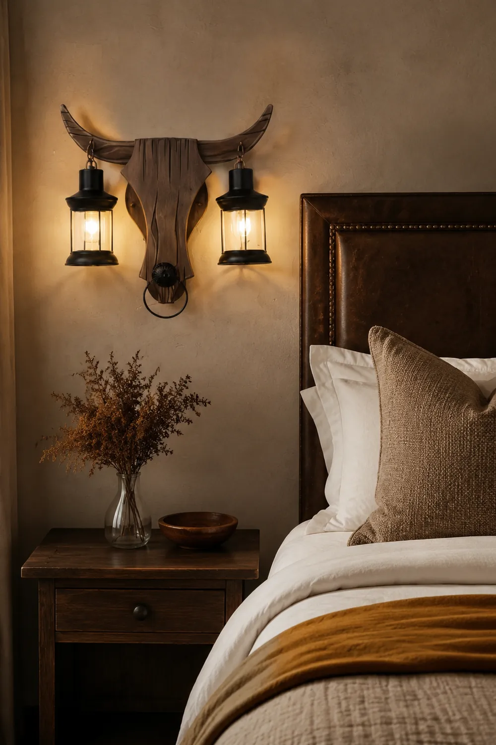 Austin Bull Laterne Wandleuchte, 2 flammig, Holz & Metall - Lumpaz