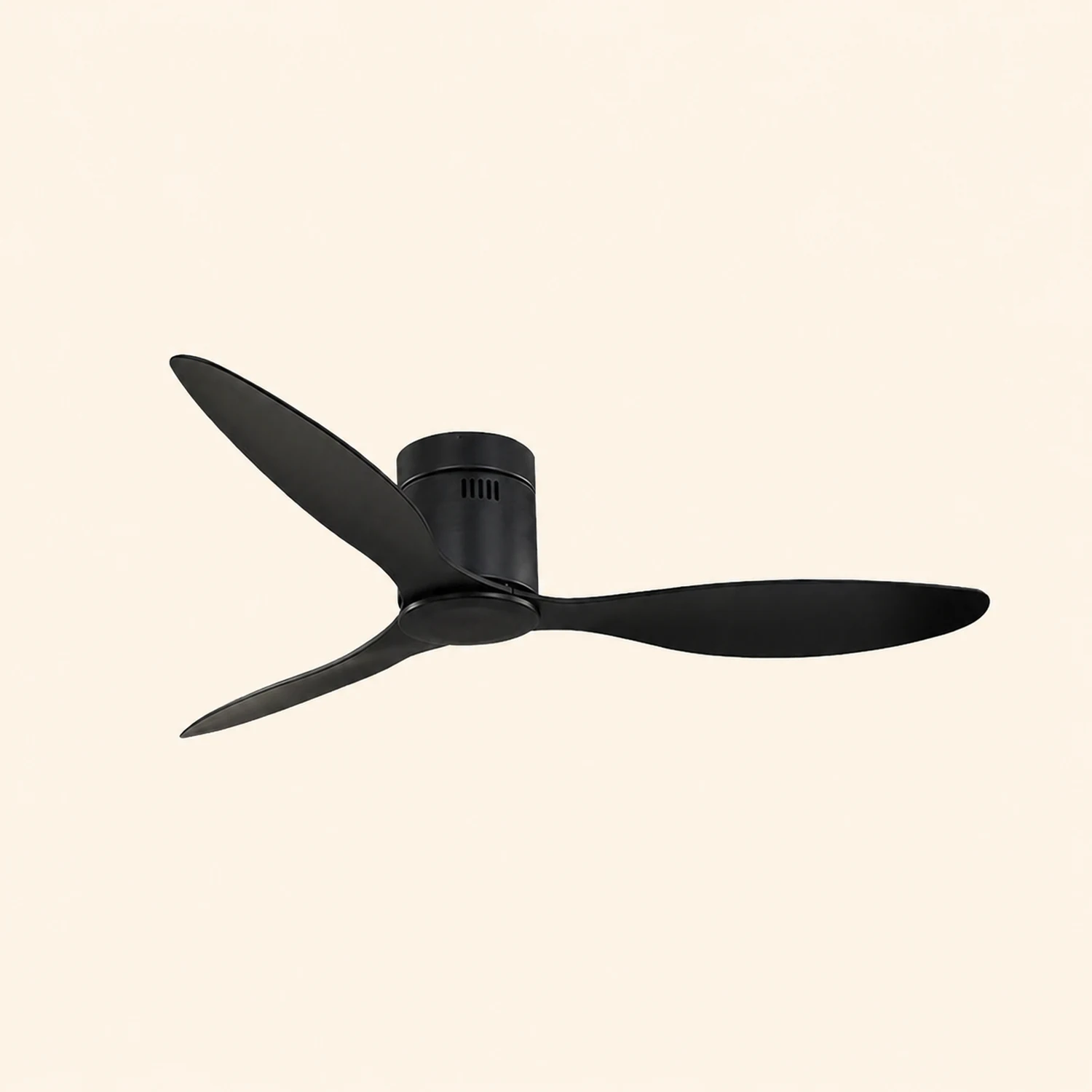 Walters Minimalistischer 3-Blätter Schwarzer Deckenventilator, Metall & ABS, ∅132CM - Lumpaz