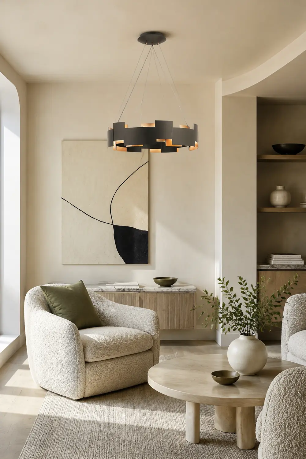 Evette Schwarze Pendellampe, 6/8-flammig, ∅60/80CM - Lumpaz