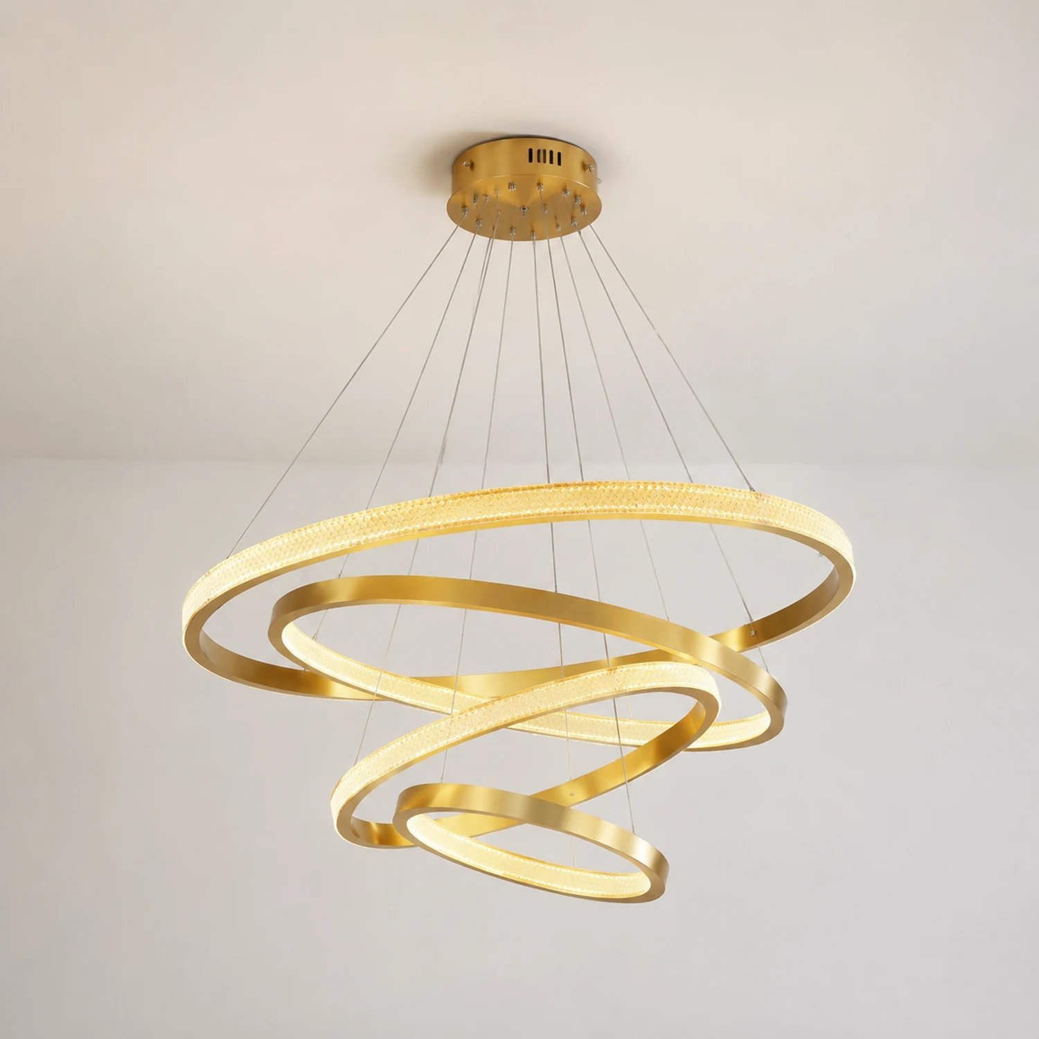 Kirsten Kronleuchter, 1/2/3/4 Ringe, Aluminium & Arcyl, ∅40/60/80/100CM - Lumpaz