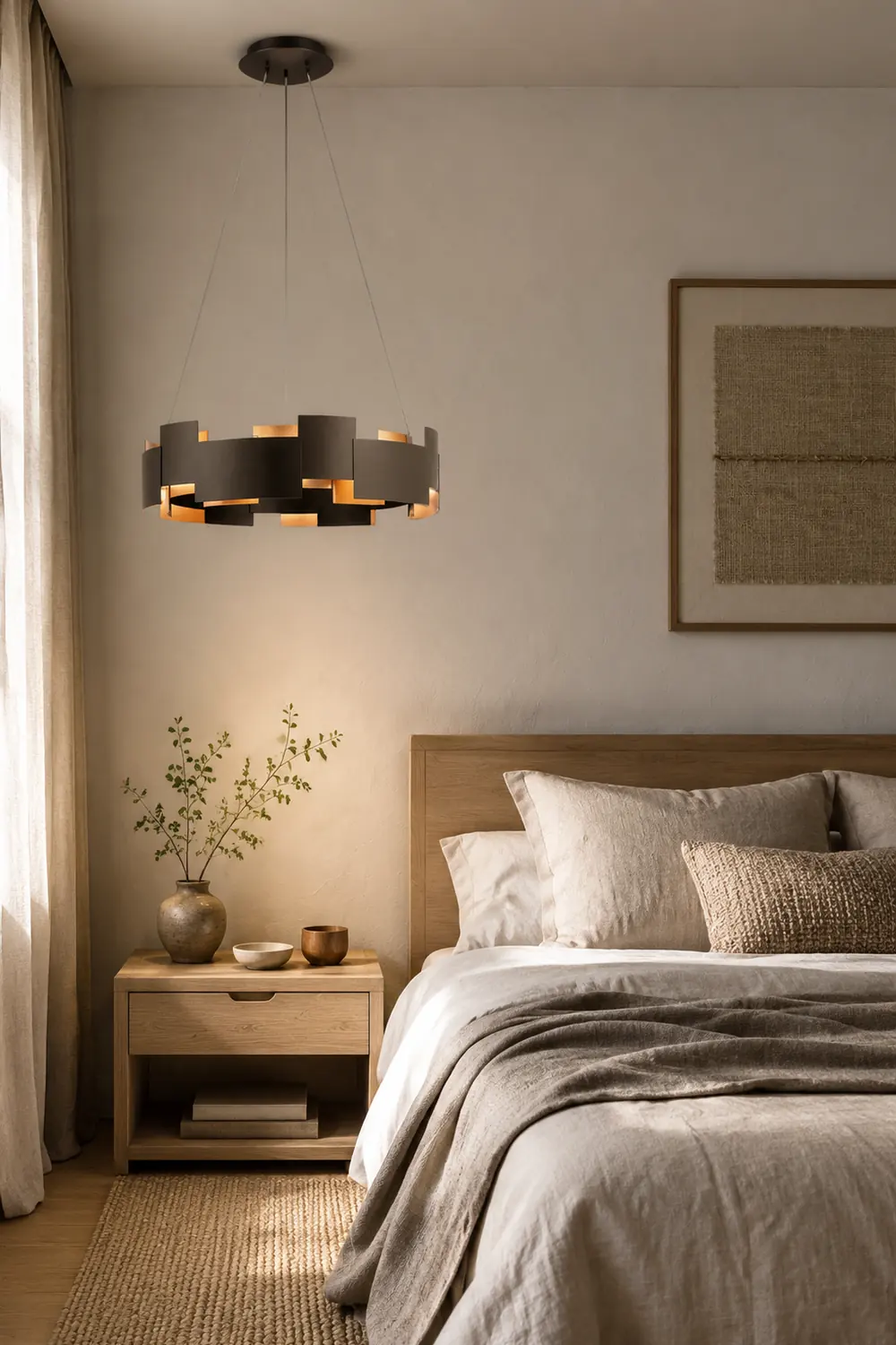 Evette Schwarze Pendellampe, 6/8-flammig, ∅60/80CM - Lumpaz