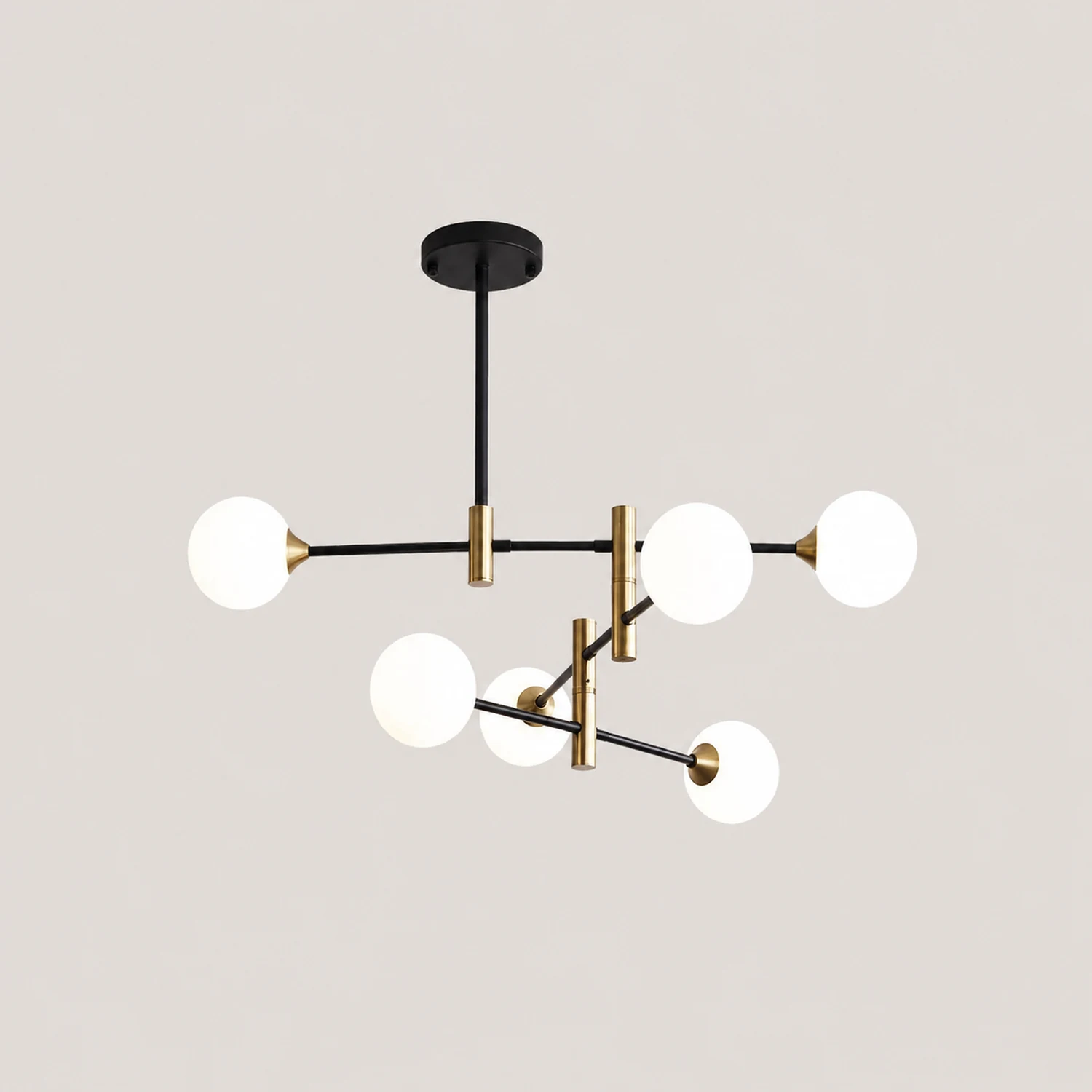 Valentina Goldene Pendellampe, 4/6-flammig, Metall & Glas - Lumpaz