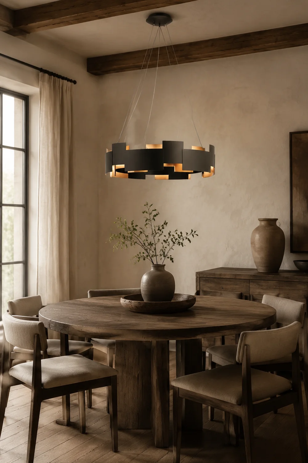Evette Schwarze Pendellampe, 6/8-flammig, ∅60/80CM - Lumpaz